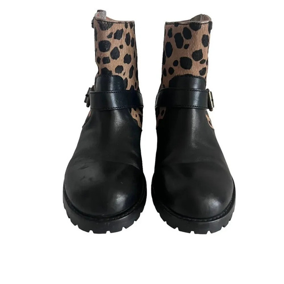 MARC BY MARC JACOBS Engineer Leopard Print Biker Ankle Boots Women's Siz… - Picture 7 of 10